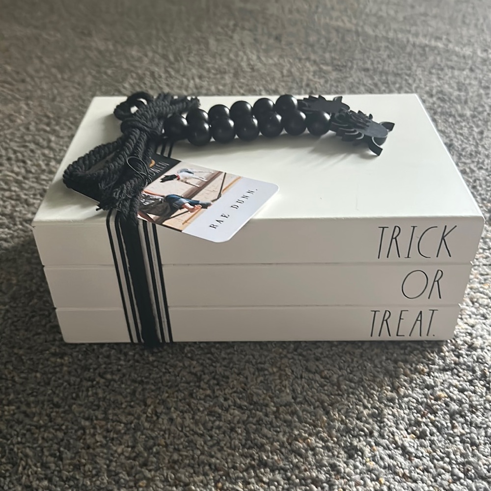 Rae Dunn Trick or Treat Stacked Books